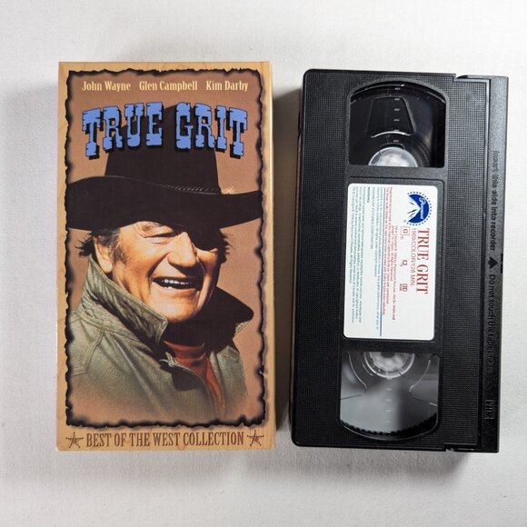 3/$15 Vintage 1969 Western VHS tape TRUE GRIT with John Wayne Glen Campbell - Picture 4 of 4